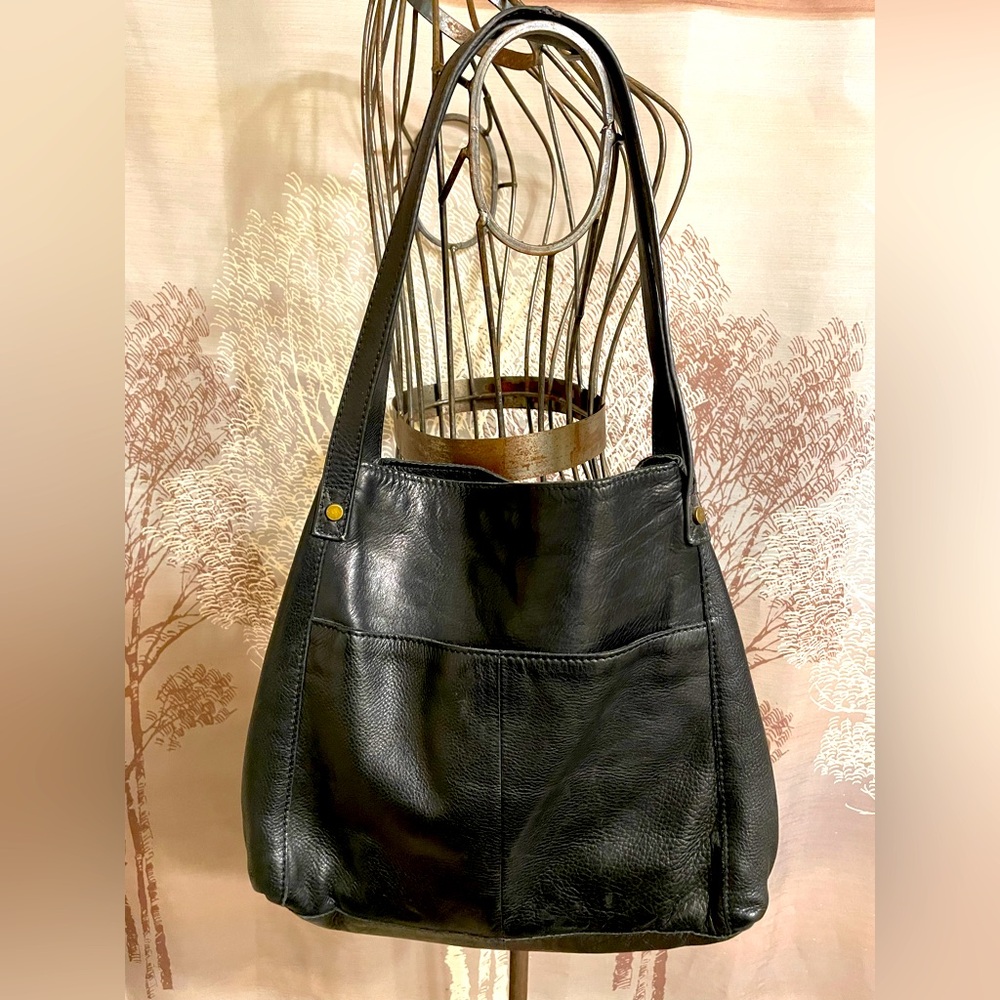 NEW American Leather Co Liberty Shopper Black Shoulder Bag